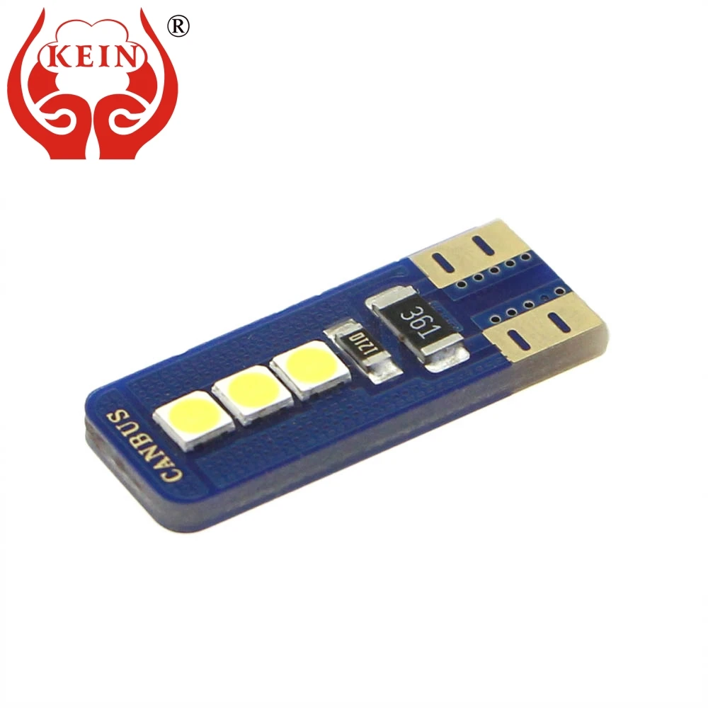 

KEIN 6pcs CANBUS 6SMD 3030 w5w led car Lamp t10 194 168 Super Bright Side Marker lights License Plate Trunk Strobe Signal Bulb