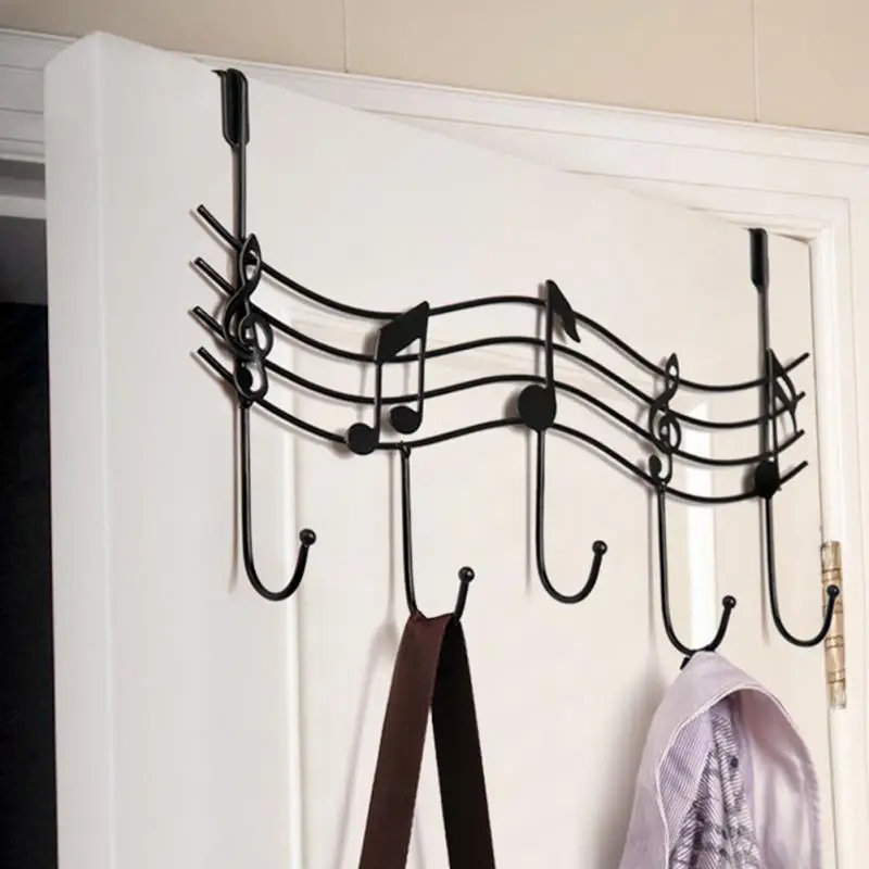5 крючков музыкальный настенный крючок дверная вешалка кухонный стеллаж для хранения шкаф с подвесной полкой-крюком органайзер для ванной комнаты сумки Держатель для одежды