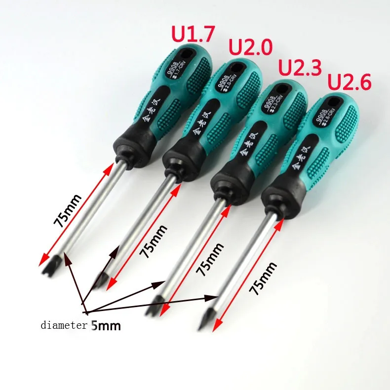 PRETTY 4Pcs High Quality U Screwdrivers (U1.7 U2.0 U2.3 U2.6 each model