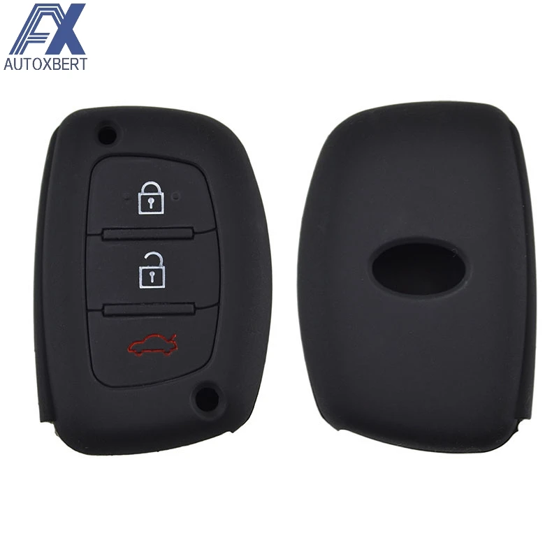 

AX 3 Button Silicone Remote Key Case Fob Cover For Hyundai Ix35 i10 i25 i30 i40 Creta Elantra Sonata Verna Keychain Shell Holder