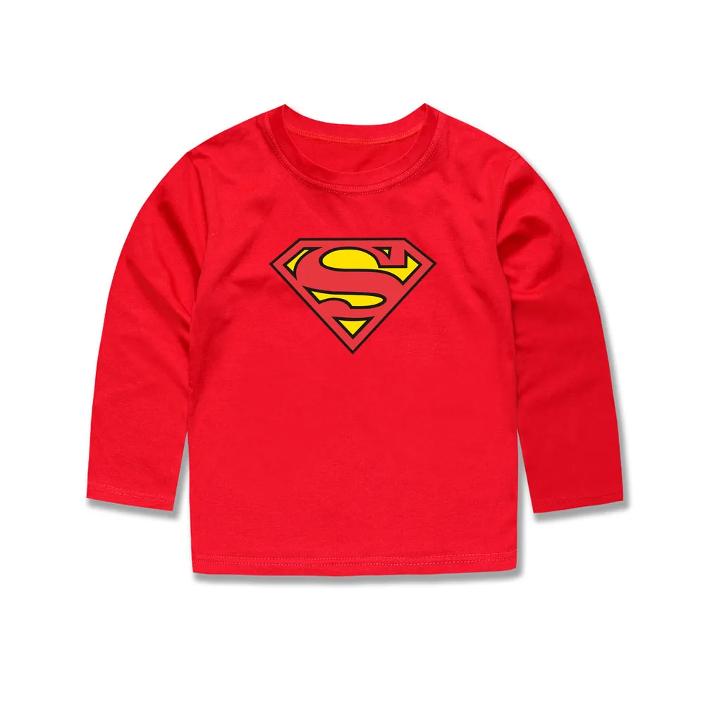 Phoebe Cat/Коллекция года, Осенняя детская футболка с суперменом футболка с длинными рукавами для мальчиков и девочек одежда для малышей Детские топы, футболки для малышей, От 2 до 14 лет - Цвет: L-TJ4
