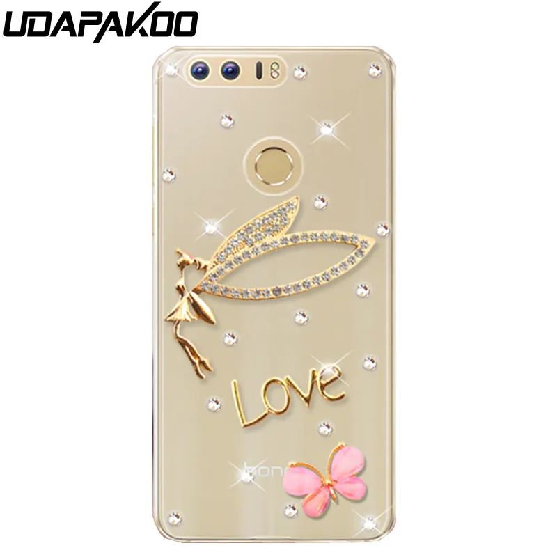 Udapakoo Rhinestone Case For Huawei G740/Honor Note 8/Nova/NOVA 2 PLUS/P10/P10 Lite Ultra thin Transparent 3D Diamond Phone Bag |