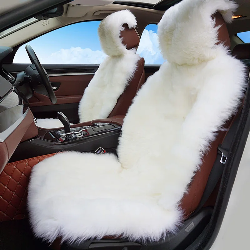 2pcs Natural fur sheepskin car seat cover seasons 3 colour front seat cover for car peugeot 206 for car volvo s40 for car ix25