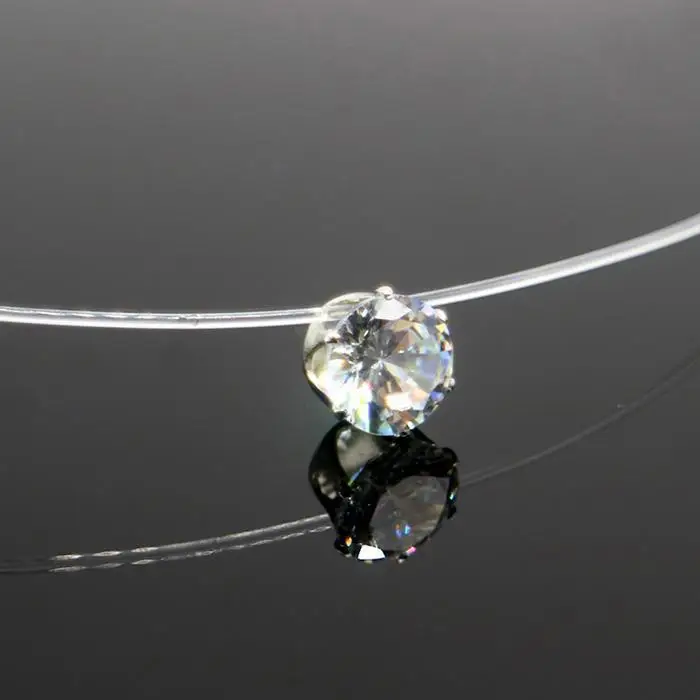 Fanala ожерелье женское невидимое Стразы прозрачная леска цепь кулон ожерелье s модное украшение, колье femme