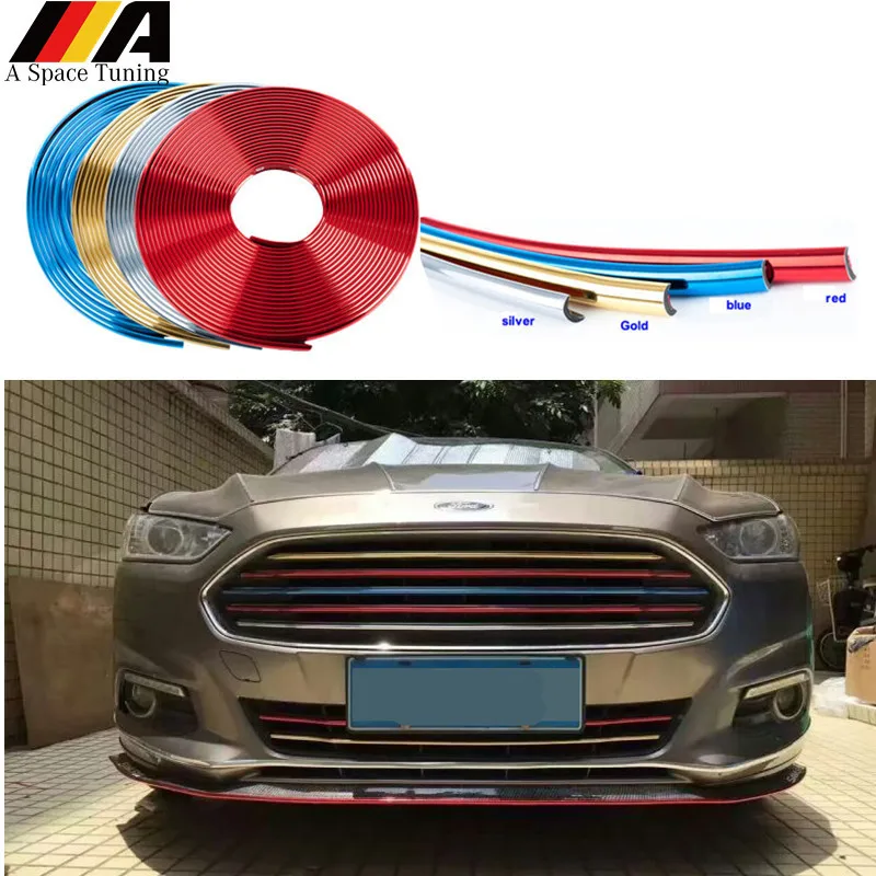 

2M Universal Car Chrome Wheel Rim Hub Protector Light Frame Decoration Grille Clip Strip Sticker for BMW Kia Audi Ford Toyota VW