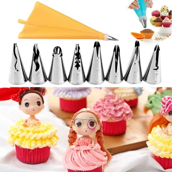 

10pcs/set Wedding Russian Nozzles Pastry Puff Skirt Icing Piping Nozzles Pastry Decorating Tips Cake Cupcake Decor Tool DropShip