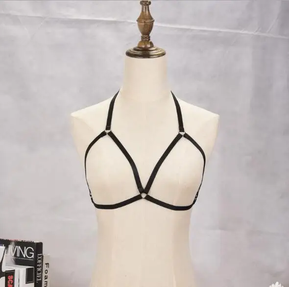Body Harness Bandage Girl Elastic Bra Straps Cross Bra Crop Top Hollow