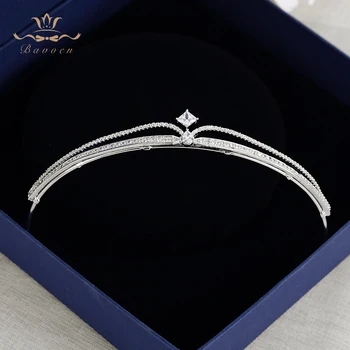

Top Quality European Brides Crowns Tiaras Wedding Zircon Crystal Hair bands Evening Hair Accessories for Bridesmaids