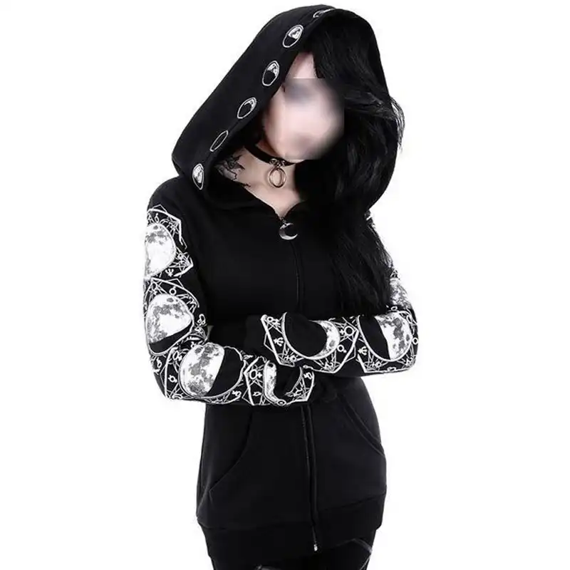 goth lunar hoodie