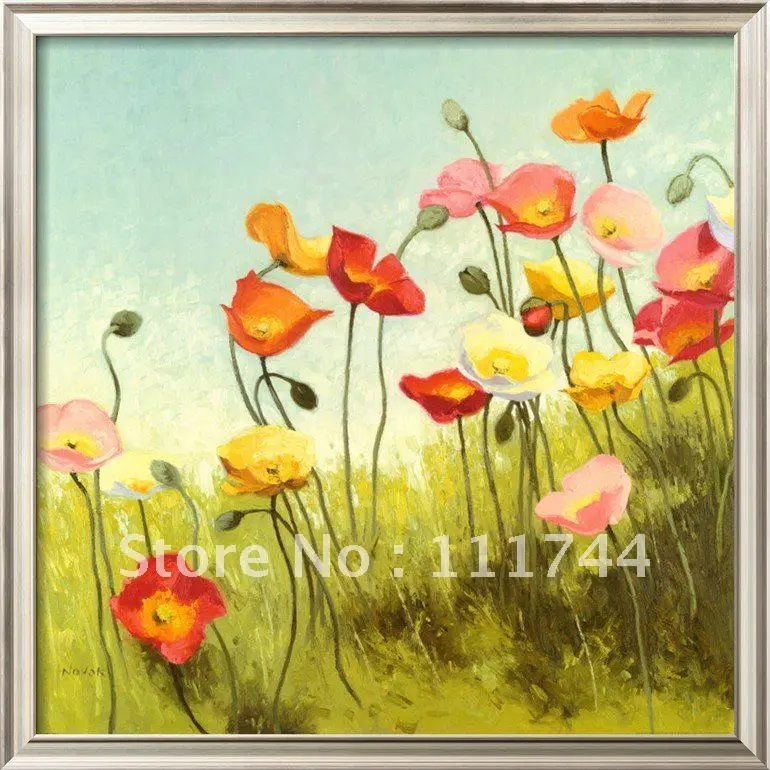 

Flower art paintings Meadow Suite I by Shirley Novak oil on canvas High quality 100%hand painted