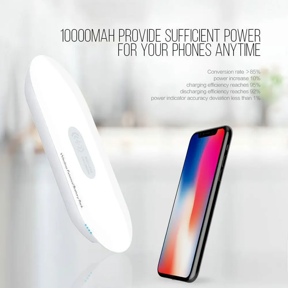 LDNIO компактное Беспроводное зарядное устройство power Bank светодиодный 5000 мАч