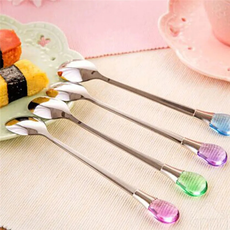 1pcs Coffee Spoons Stainless Steel Long Handled Small Mixed Spoon Stick