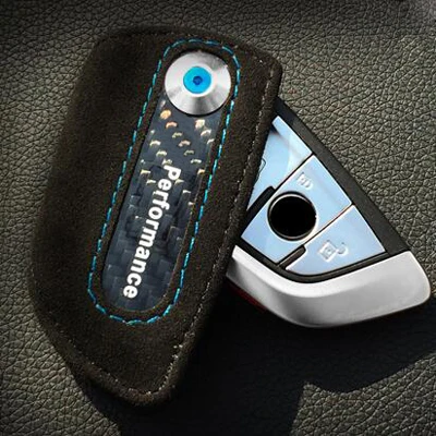 

Suede leather cars key case auto key holder car-cover keychain For BMW X5 2014 X6 2015 High quality