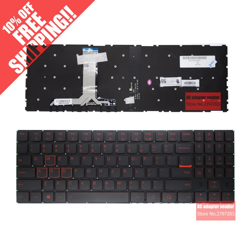 Новая замена для LENOVO R720 Y520 Legion Y720 15IKB ноутбук со встроенной клавиатурой и