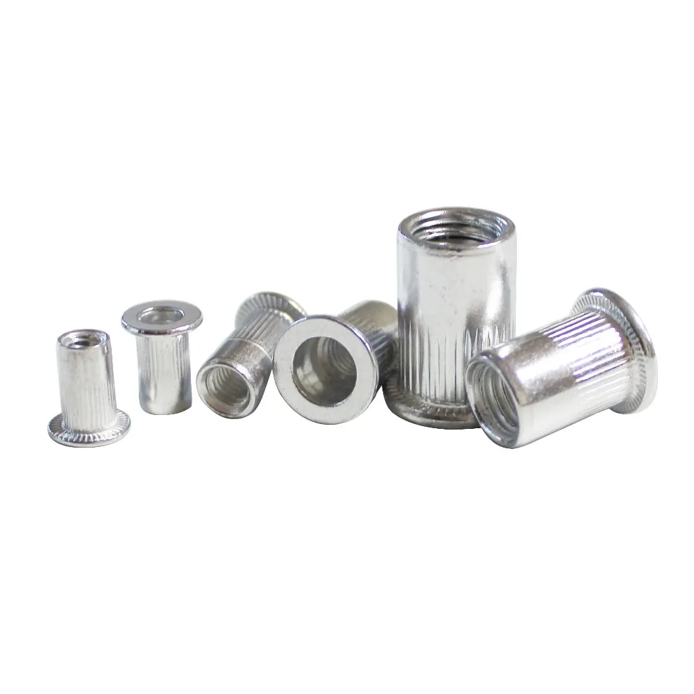 

aluminum rivet nut rivnut nutsert flange metric blind M3 M4 M5 M6 M8 M10 flat head zinc plated threaded insert nut