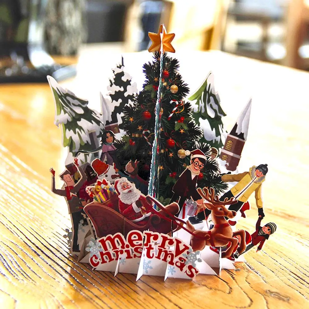 Бумага Spiritz рождественские поздравительные открытки 3D лазерная резка X'mas Pop Up