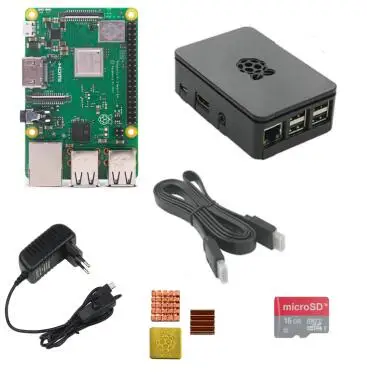 Raspberry Pi 3 Model B+ с ABS чехол 5V 3A Мощность адаптер Алюминий теплоотвод и мультимедийный интерфейс высокой четкости кабель SD Card дополнительно для RPI 3 Модель B плюс - Комплект: Комплект 2