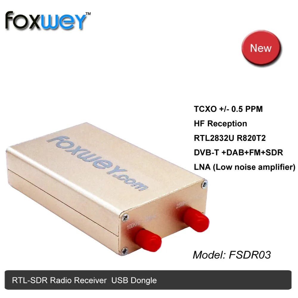 Новый RTL SDR с RTL2832U R820T2 TXCO 0 5 PPM SMA HF приемник Полнодиапазонный малошумный