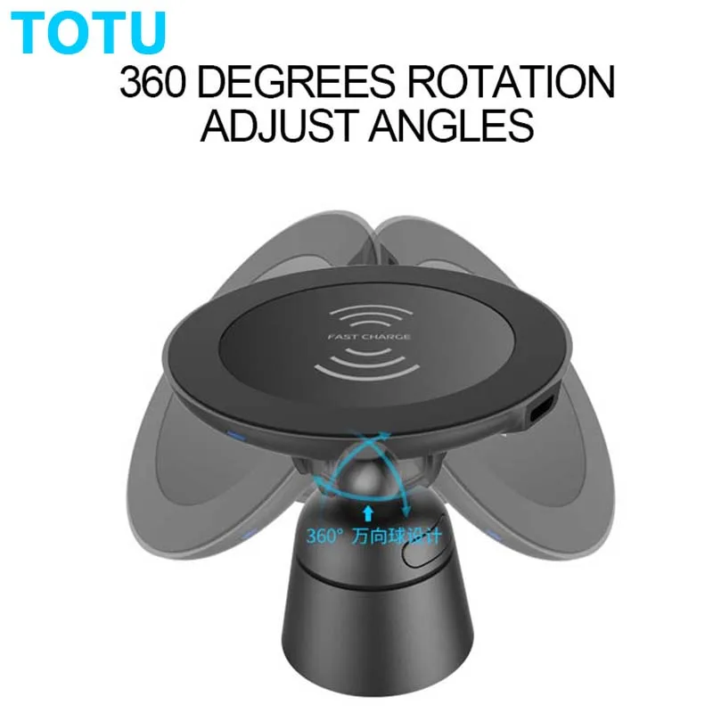 Car Mount Qi Wireless Charger For iPhone X 8 Samsung Note8 S9 S8 Fast Charging Magnetic Phone Holder Stand Cargador | Мобильные
