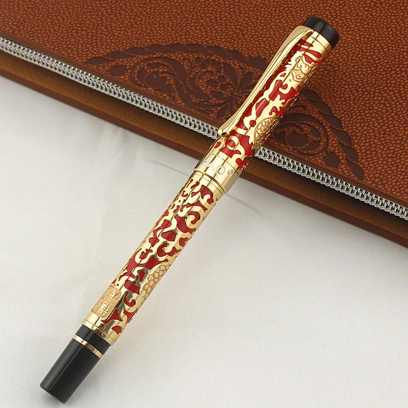 Jinhao 5000 красная и Золотая шариковая ручка ВЕК Дракон тисненые роскошные