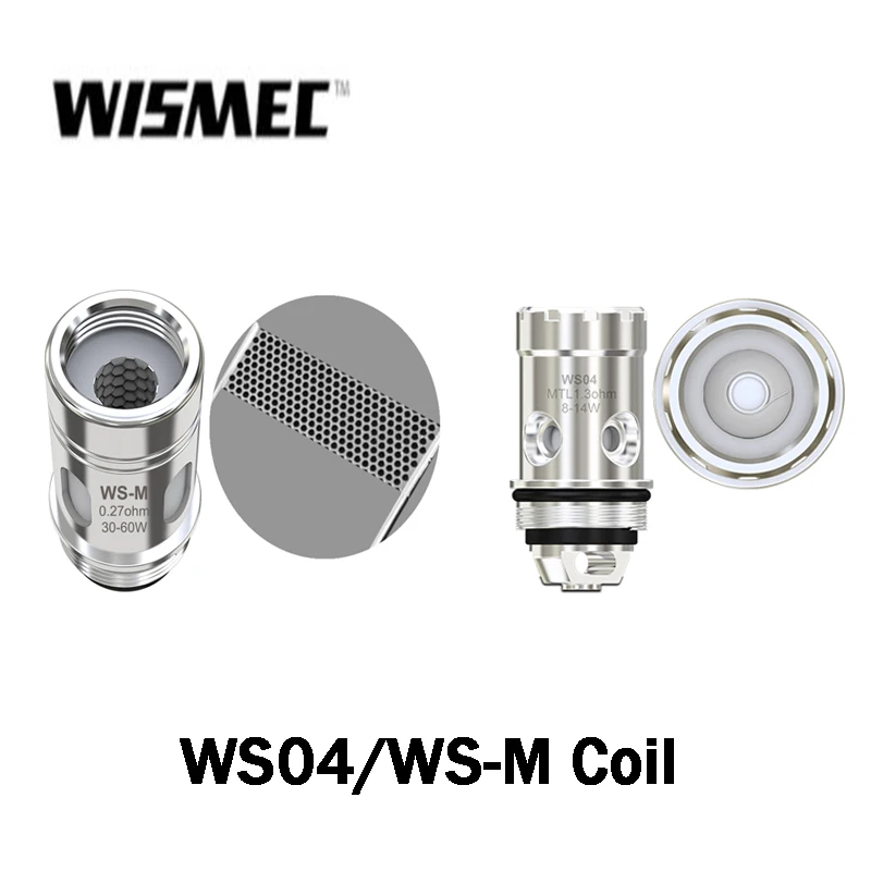 5 шт./лот Оригинал Wismec WS04 MTL катушка 1. 3ohm/WS-M 0.27ohm Головка Катушки подходит для
