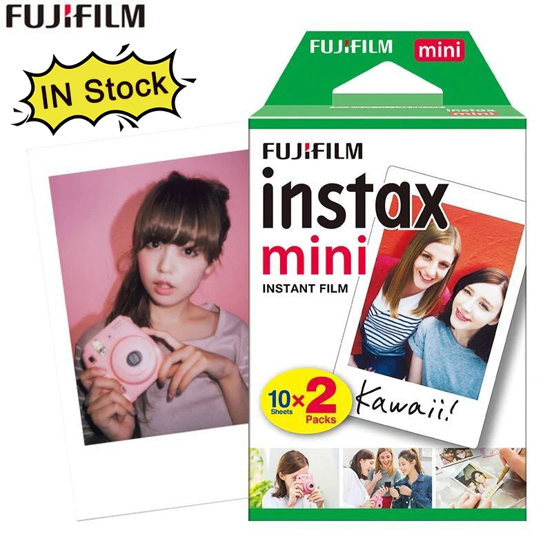 20 листов Fujifilm Instax mini 8 пленок белый край 3 дюйма для мгновенной камеры 7 9 25 50 s 70 90 SP-1 SP-2 фотобумага