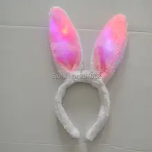 200 шт./партия, 3 режима, светодиодные заколки для волос, мигающий головной убор, украшение, Хэллоуин, светодиодная повязка на голову для девочек, заячьи ушки