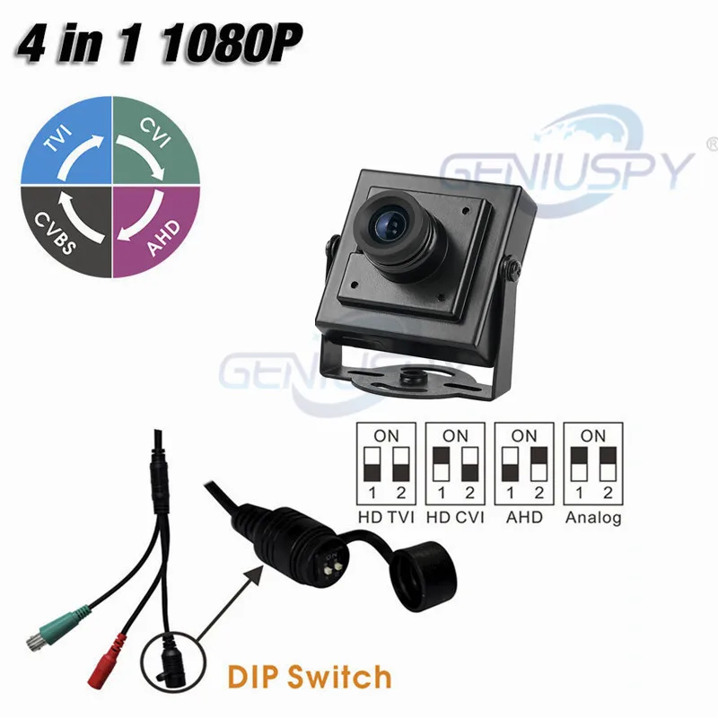 Nuovo Di Piccola Dimensione 34*34 Millimetri Hd Tvi Hd Cvi Hd Ahd 960H 2Mp 1080P 4 In 1 Mini Quadrato Macchina Fotografica Cctv Ahd Con Dip Switch & U