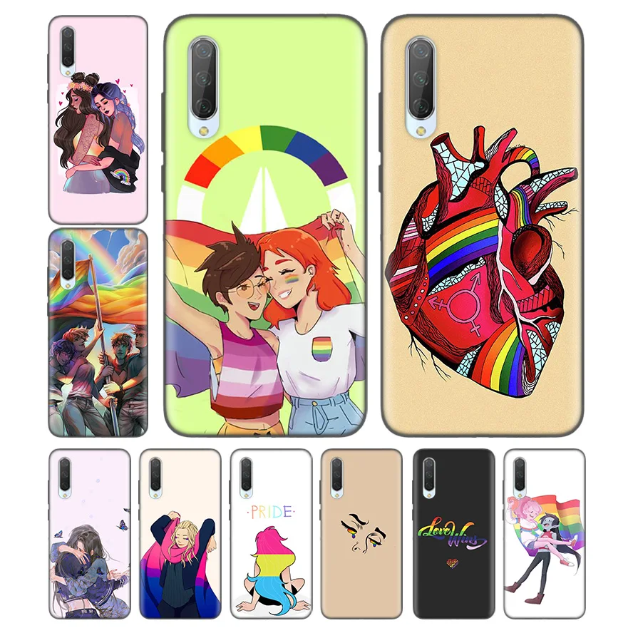 

Silicone Case For Xiaomi Redmi Note 7 7A 7S 6 6A 5 K20 Mi A1 A2 8 9T CC9 CC9E Lite Pro F1 Cover LGBTQ Heart LGBT Love Is Love