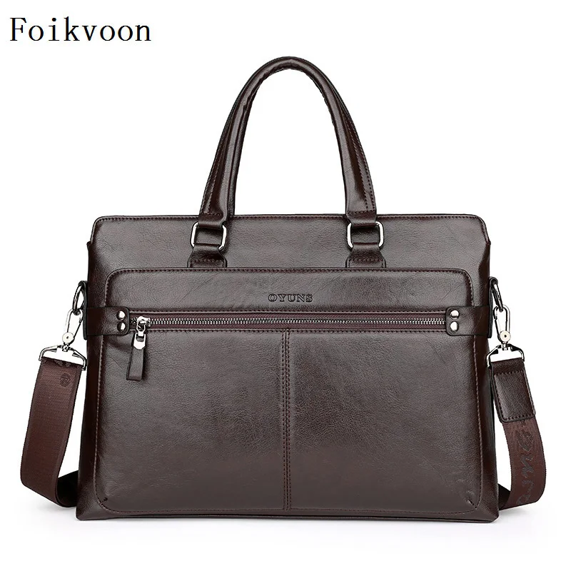 

Foikvoon Crossbody Bag Men PU Leather Popular Business Bags For Man Solid Color Practical Male Handbags Bags