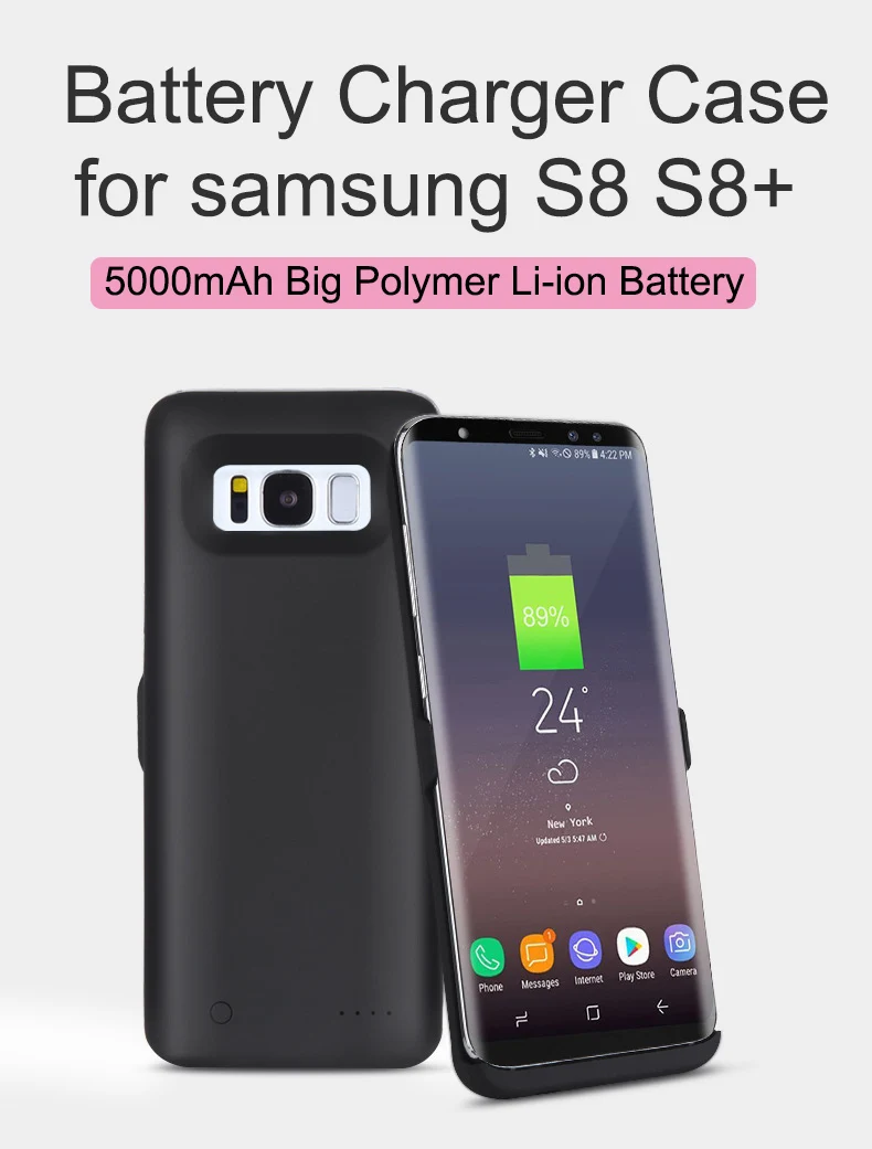 Новинка 5000 мАч запасной внешний аккумулятор чехол для samsung S8 S8 plus s8+ запасной Внешний Аккумулятор Чехол для зарядного устройства