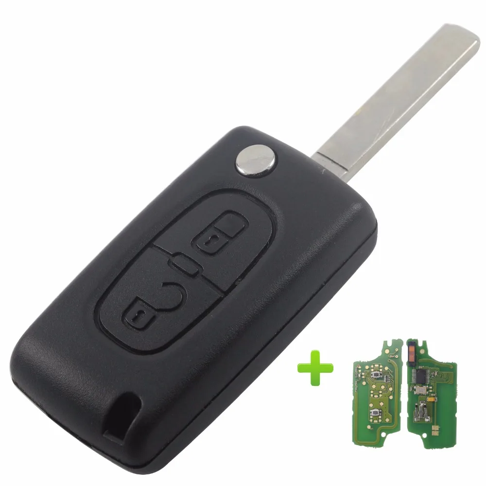 jingyuqin Remote Key 3 Buttons Fit for Peugeot 407 308 307 207 807 Partner Keyless Entry 7941 Chip(CE0523, ASK/FSK, VA2/HU83