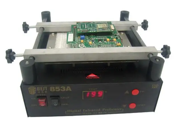 BST 853A 220V Цифровая паяльная станция высокой мощности ESD BGA паяльная станция PCB Распайка ИК Подогрев