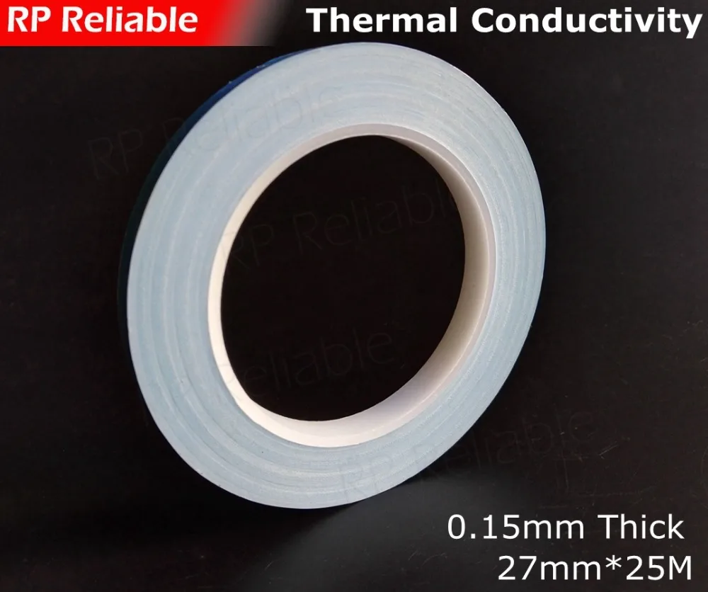 

1X 27mm *25M *0.15mm Double Sided Adhesive Thermal Tape Conductive for DC/CD soft Panel LED Light Panel, Chip, Transistor
