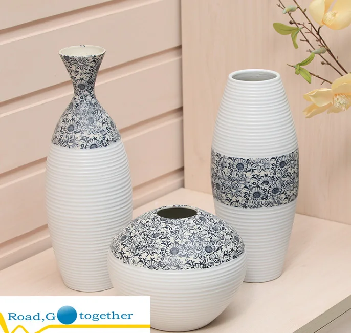 Three piece ceramic vase, ceramic ornaments, vases, ornaments