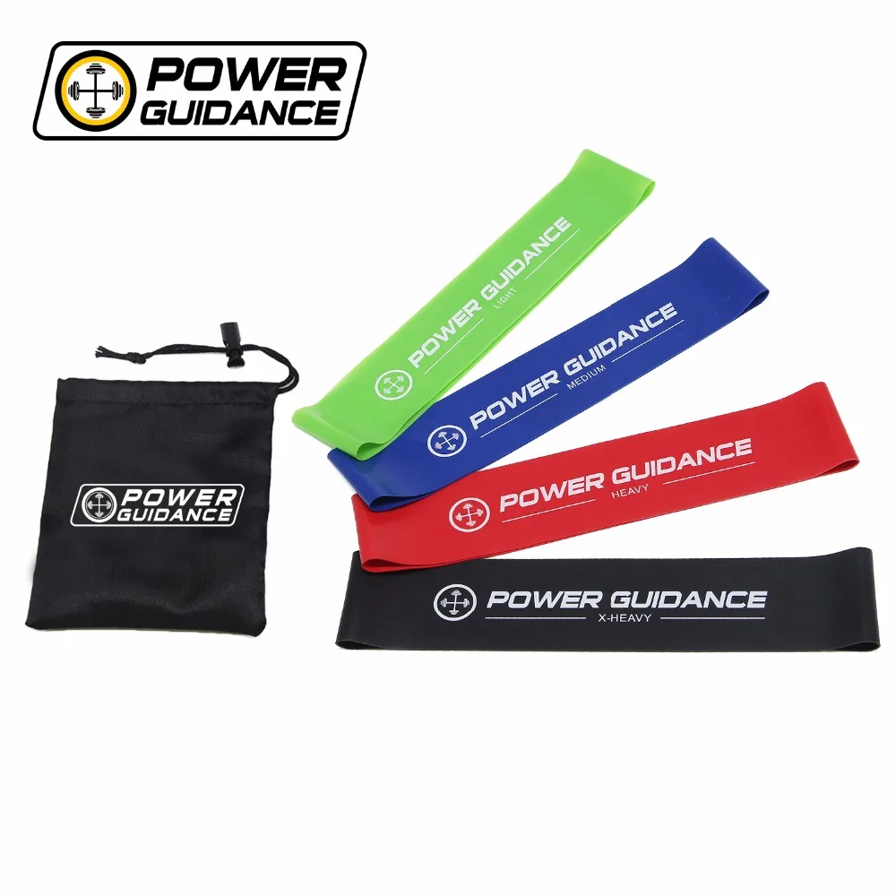 POWER GUIDANCE Latex Resistance Loop Bands Fitness Bands Set - Yoga Exercise Sport Band For Legs And Arms - Carry Bag