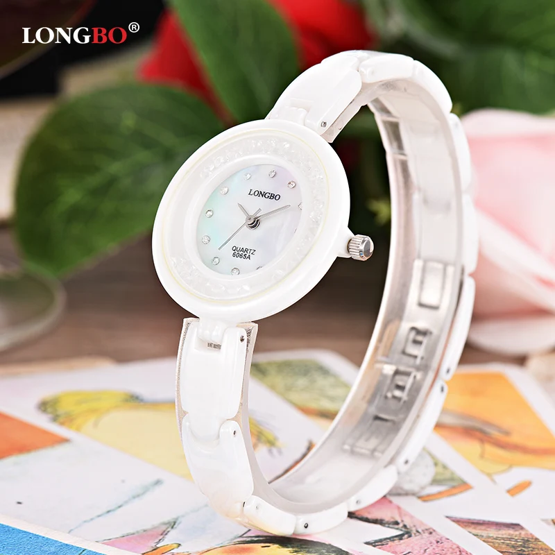 

Women's Watches LONGBO Luxury Brand Fashion Casual Lady Wrist Watches White Ceramic Strap Watch Relogio Feminino Reloj Mujer