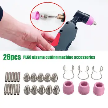 

26PCs PL60 Electrode Plasma Cutter Consumables Kit Cutting Torch Tip Nozzle for SG-55 AG-60 WSD-60P Plasma Torch Accessories