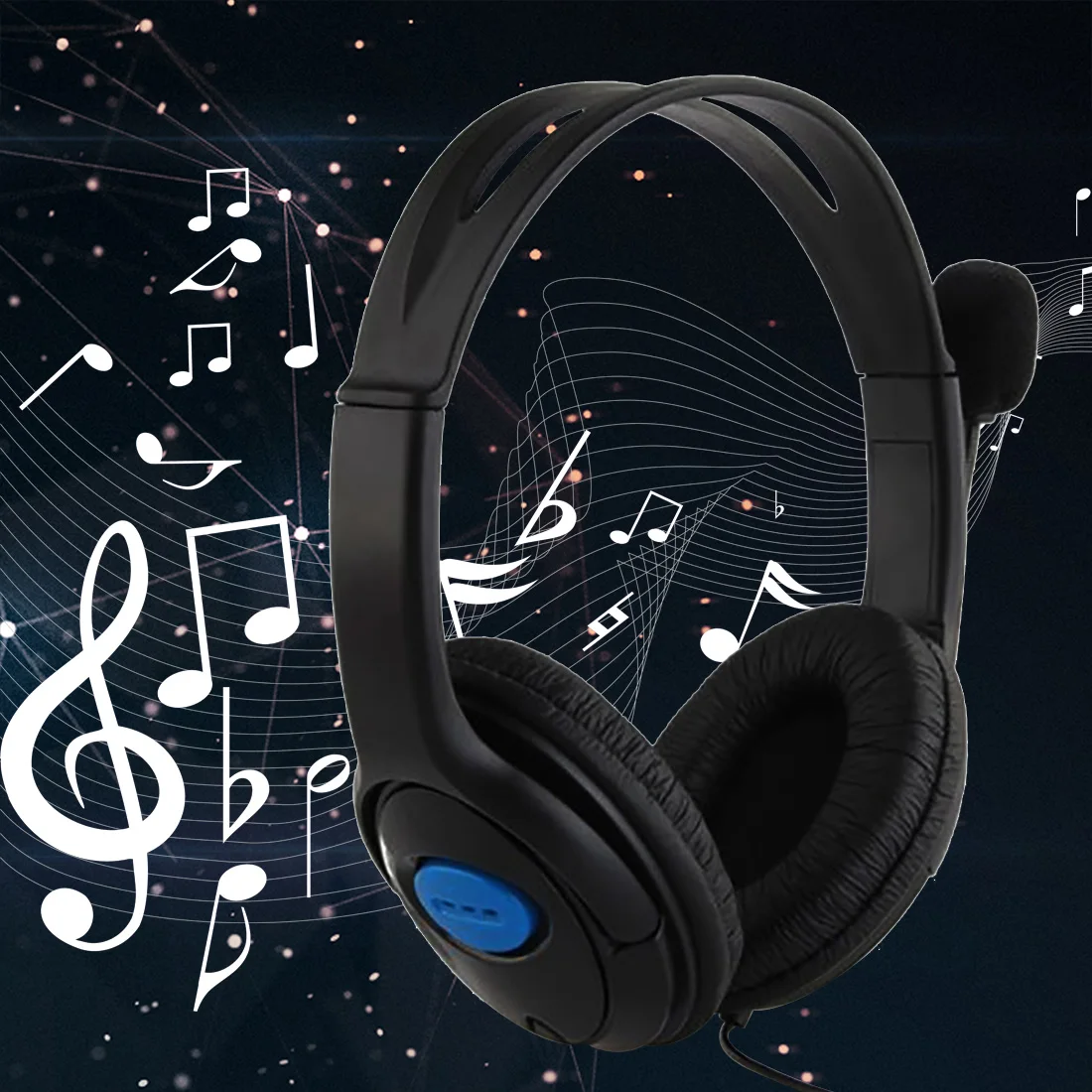 Hot Selling dual big ear Wired Gaming Chat Headset Headphone Microphone