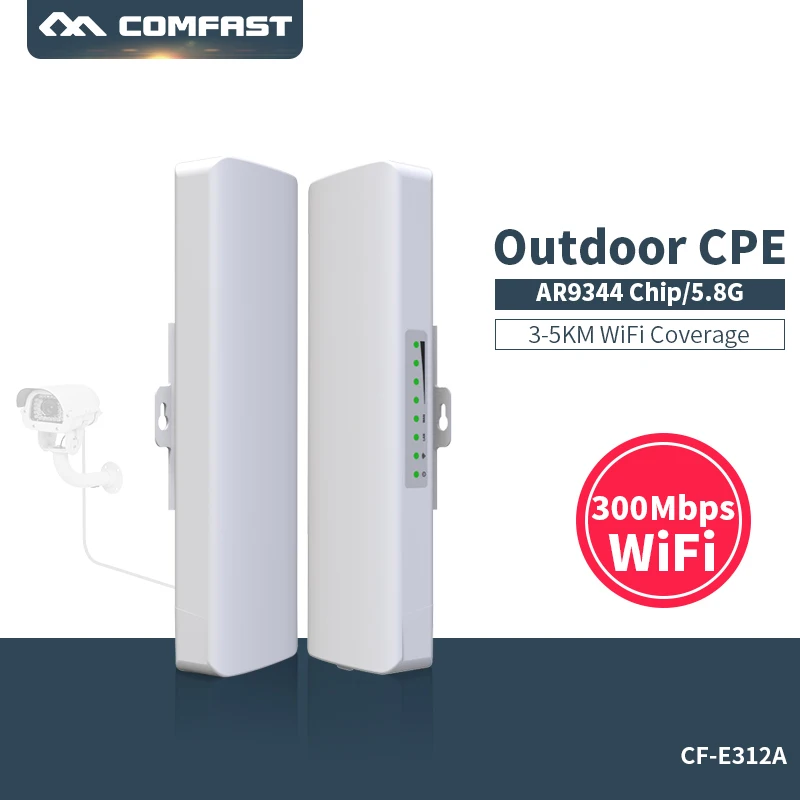 Comfast 300Mbps 5.8G wireless Outdoor Wifi Long range cpe 2*14dbi Antenna wi fi repeater router Access point bridge AP CF-E312A Comfast 300Mbps 5.8G wireless Outdoor Wifi Long range cpe 2*14dbi Antenna wi fi repeater router Access point bridge AP CF-E312A