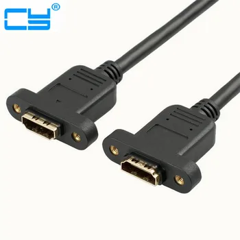 

100pcs/lot 30cm HDMI 1.4v Ethernet & 3D Female to Female Extension Cable with screw Panel Mount holes Free shipping By Fedex DHL