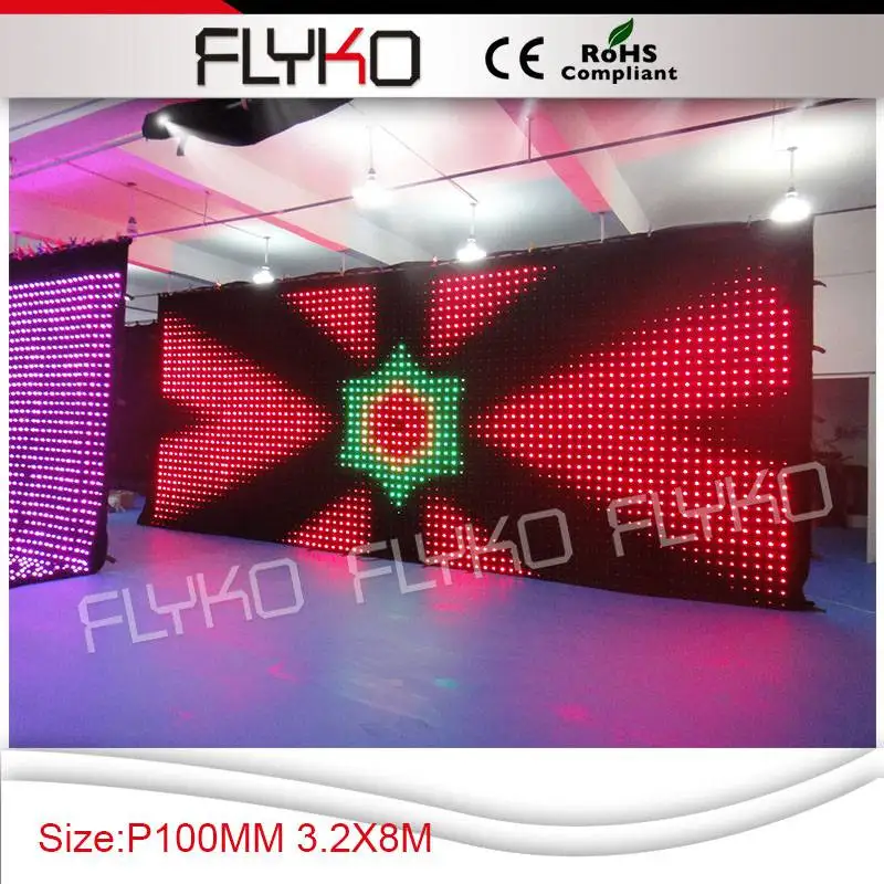 Flyko сценический эффект светодиодный экран сценический фон p100 3,2 м* 8 м PC контроллер