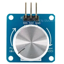 Sensor rotativo de alta sensibilidade, sensor de ângulo rotativo ajustável, controle de volume, potenciômetro, módulo de interruptor, branco para arduino