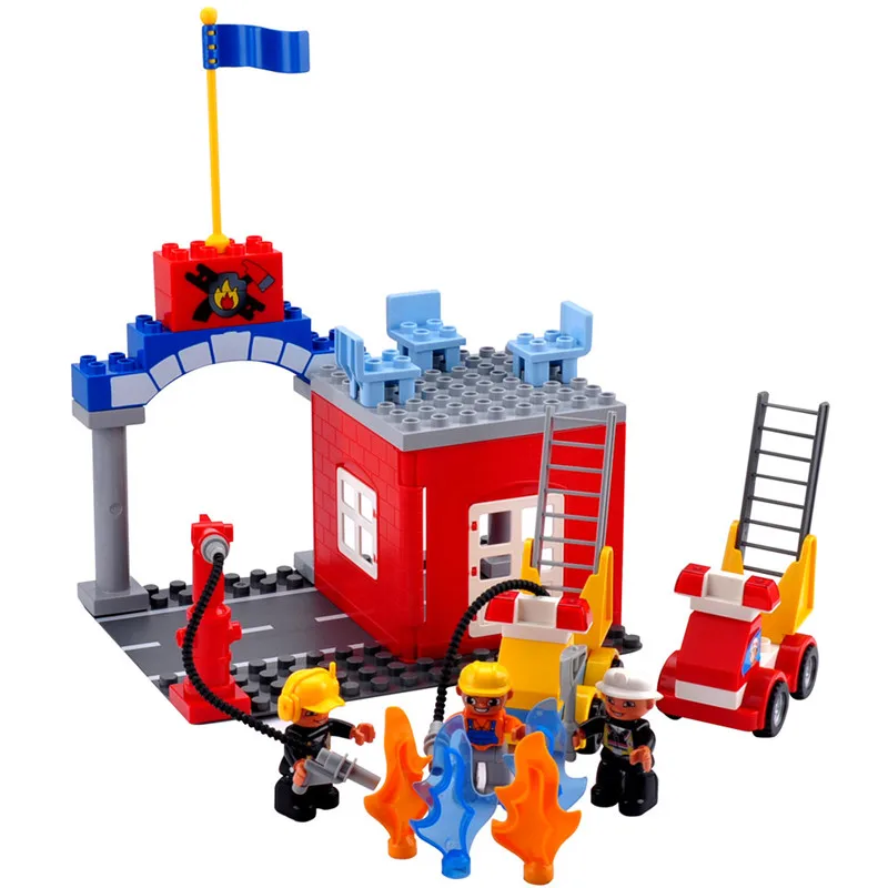 

45pcs Fire mobilization DIY Building Blocks Toy compatible legoe Duplooe Parts Fire T