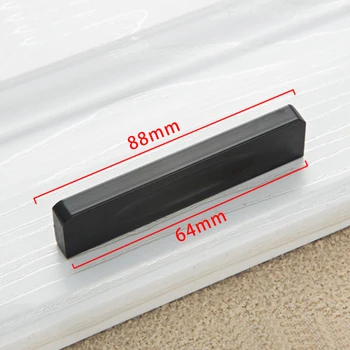 ZENHOSIT Black Simple Rectangle Aluminum Alloy Door Handle For Cabinet Wardrobe Cupboard Kitchen Bedroom Home Accessories