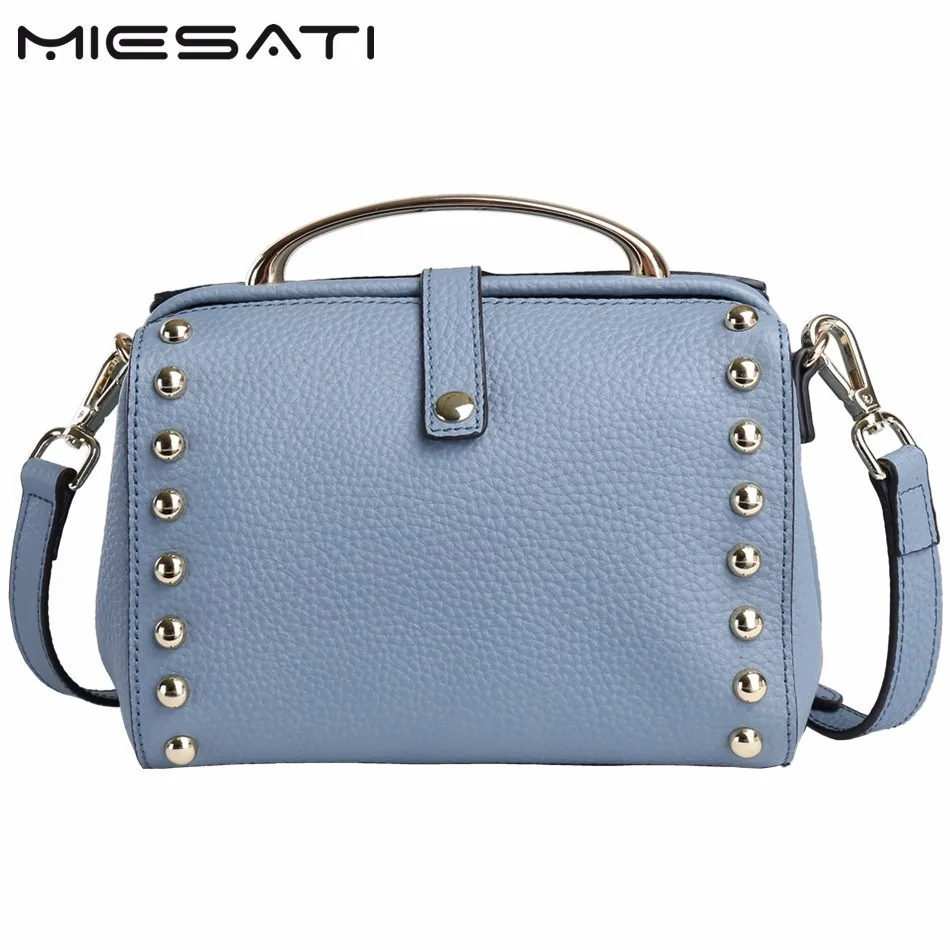 

MIESATI Soft Rivet Women Shoulder Bag Famous Design Popular Brand Handbag Single Strap Solid Versatile Fashion Messenger Bag