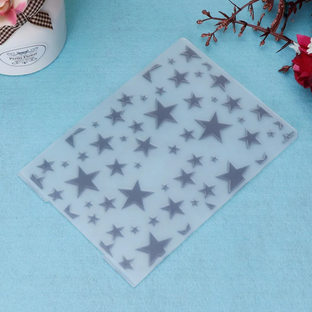Пластиковый с тиснением папка шаблон для DIY альбом для скрапбукинга картон для творчества звезда шаблон