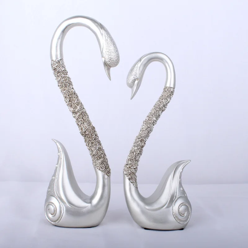 

Home Decor Couple Swans Resin Ornaments Wedding Gifts Swan Miniature Europe Figurine Modern Home Decoration Accessories Crafts
