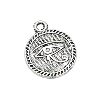 

60pcs-Antique Tibetan Silver 2 Sided Egyptian Eye of Horus Charms 18x15mm