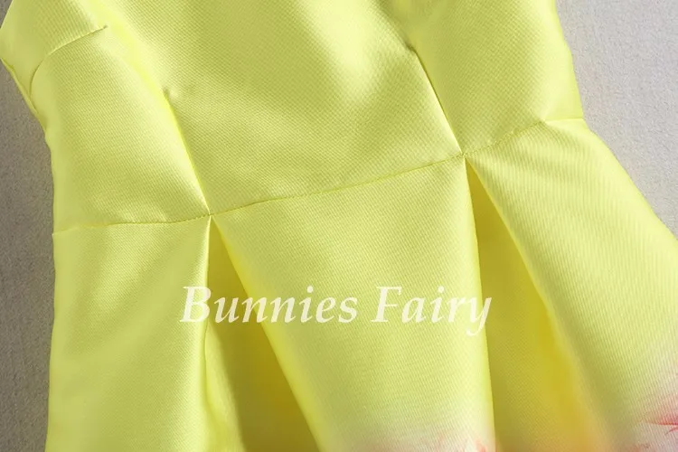 BunniesFairy бренд, Осеннее новое женское платье, подиумное винтажное фантазийное платье с цветочным принтом и высокой талией, желтое платье на бретелях XXXL
